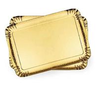 lepetitmitron - Juego de 25 bandejas de catering reutilizables de oro - 25 x 34