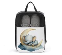 Lephant Sleeping on The Moon - Bolsa de zapatos de acuarela para viajes, uso diario, bolsa de almacenamiento antipolvo para zapatos de golf