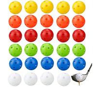 Lepidi 30 Piezas Coloridas Bolas de Práctica de Golf, Bolas de Golf Huecas, Vistoso El Plastico 26 Hoyos Pelotas de Entrenamiento de Golf para Práctica de Swing, Campo de Prácticas (6 Colores)
