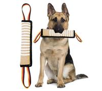 Lepidi Juguete para remolcar Perros, Salchicha para Morder de Yute, Juguete para Perros Indestructible Mordedor, Salchicha Mordida para Perros on 2 Asas Juguete, para Perros Medianos a Grandes