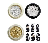 LEPJOS Copos de Nieve Decoración Navidad, 300 Piezas Adhesivas, Anti-Burbujas y Agarre Firme, Posicionamiento Exacto para Brillo Festivo y Manicura DIY Estable