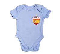 lepni.me Body de Fútbol Personalizado para Bebé España con Nombre y Número para Niño, Niña | Bandera Española, Insignia | Campeonato de Europa 2024 (12-18 Meses Cielo Azul Solo logotipo del equipo)