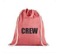 lepni.me Bolsa con cordón CREW | Bolsa ligera de algodón para Compras | Bolsa de trabajo personalizada para eventos, hostelería, seguridad y personal (M Rojo Multicolor)