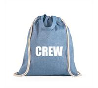 lepni.me Bolsa con cordón CREW | Bolsa ligera de algodón para Compras | Bolsa de trabajo personalizada para eventos, hostelería, seguridad y personal (M Azul Multicolor)