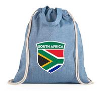 lepni.me Bolsa con cordón de fútbol de Sudáfrica para hombres, mujeres y niños | Bolsa de lona unisex con bandera y escudo de Sudáfrica | Campeonato Mundial 2026 (Bolsa con Cordón Azul Multicolor)