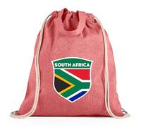 lepni.me Bolsa con cordón de fútbol de Sudáfrica para hombres, mujeres y niños | Bolsa de lona unisex con bandera y escudo de Sudáfrica | Campeonato Mundial 2026 (Bolsa con Cordón Rojo Multicolor)