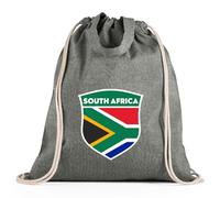 lepni.me Bolsa con cordón de fútbol de Sudáfrica para hombres, mujeres y niños | Bolsa de lona unisex con bandera y escudo de Sudáfrica | Campeonato Mundial 2026 (Bolsa con Cordón Negro Multicolor)