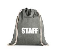 lepni.me Bolsa con cordón STAFF | Bolsa ligera personalizada con nombre o cargo | Bolsa de trabajo personalizada para eventos, hostelería, seguridad y personal (M Negro Multicolor)