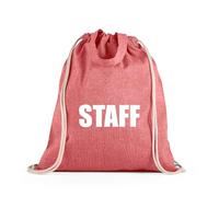 lepni.me Bolsa con cordón STAFF | Bolsa ligera personalizada con nombre o cargo | Bolsa de trabajo personalizada para eventos, hostelería, seguridad y personal (M Rojo Multicolor)
