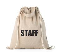 lepni.me Bolsa con cordón STAFF | Bolsa ligera personalizada con nombre o cargo | Bolsa de trabajo personalizada para eventos, hostelería, seguridad y personal (M Organic Natural Multicolor)