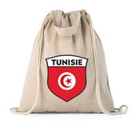 lepni.me Bolsa de Fútbol con cordón de Túnez para Hombres, Mujeres y Niños | Bolsa de lona Unisex con Bandera y escudo de Túnez | Campeonato Mundial 2026 (Bolsa con Cordón Organic Natural Multicolor)