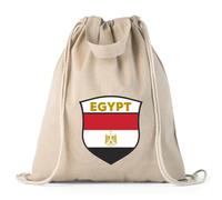 lepni.me Bolsa deportiva con Cordón de Fútbol - Egipto para Hombres, Mujeres | Bolsa de lona Unisex con Emblema de la Bandera Egipcia | Copa del Mundo 2026 (M Organic Natural Multicolor)