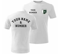 lepni.me Camiseta de Fútbol Personalizada para Hombre - Pakistán | Tu Nombre y Número | Insignia con la Bandera Pakistaní | Camiseta Personalizada | Copa del Mundo 2026 (5XL Blanco Multicolor)