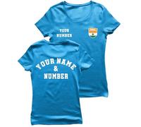 lepni.me Camiseta de Fútbol Personalizada para Mujer - India | Tu Nombre y tu Número | Bandera India, Insignia | Camiseta Personalizada | Copa Mundial 2026 (Campeonato) (L Azul Multicolor)
