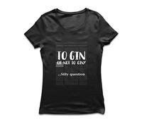 lepni.me Camiseta mujer A la ginebra o no a la ginebra Cita divertida Regalo de amante de la ginebra (M Negro Multicolor)