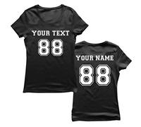 lepni.me Camiseta Mujer Haga su Propia Camisa Personalizada Añada su Nombre Número de Texto (S Negro Multicolor)