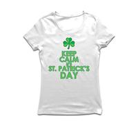 lepni.me Camiseta Mujer Mantén la Calma Es el Día de San Patricio, Proverbios Irlandeses y Citas (M Blanco Multicolor)