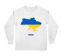 lepni.me Camiseta para Niños Bandera de Ucrania Mapa de Ucrania con el Símbolo del Corazón de Kiev Ropa de los Ucranianos (12-13 años Blanco Multicolor)