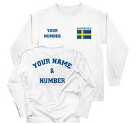 lepni.me Camiseta para Niños Camiseta de fútbol de Suecia con tu Nombre y número | Escudo con Bandera Sueca | Camiseta Personalizada Copa del Mundo 2022 (5-6 años Blanco Multicolor)