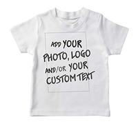 lepni.me Camiseta para Niños Regalo Personalizado, Agregar Logotipo de la Compañía, Diseño Propio o Foto (3-4 años Blanco Multicolor)
