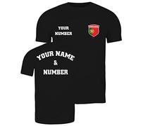 lepni.me Camiseta Personalizada de Fútbol para Hombre | Nombre y Número Personalizables | Portugal 2026 (XL Negro Multicolor)