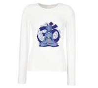 lepni.me Camisetas de Manga Larga para Mujer Yoga Meditación Asana Mandala Mente Cuerpo Alma (M Blanco Multicolor)