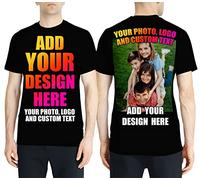 lepni.me Camisetas Hombre Impresión Personalizada de 2 Caras en el Frente y en la Parte Posterior, Texto Personalizado o Diseño de su Propia Imagen (XXL Negro Multicolor)