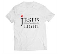 lepni.me Camisetas Hombre Jesucristo es la Luz, el Amor de Dios - Pascua - Resurrección - Natividad - Regalos Cristianos Religiosos (L Blanco Multicolor)