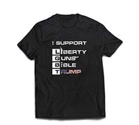 lepni.me Camisetas Hombre Liberty Guns Bible Trump, Divertido Apoyo a LGBT, Parodia de Las Elecciones de EE. UU. (L Negro Multicolor)