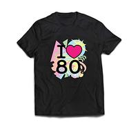 lepni.me Camisetas Hombre Me encantan los 80, Ropa de la Banda de la Vieja Escuela, Rock and Roll (S Negro Multicolor)