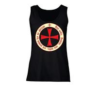 lepni.me Camisetas sin Mangas para Mujer El Código de los Templarios Orden de Caballero Cristiano, Cruz del Cruzado (L Negro Multicolor)