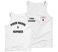 lepni.me Canotta da Calcio Uomo Giappone | Canottiera Personalizzata con il Tuo Nome e Numero | Design Bandiera del Giappone (XXL Blanco Multicolor)