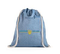 lepni.me Drawstring Bags Backpack Hagamos que Ucrania vuelva a ser grande | MUGA | Escudo de armas de Ucrania | Orgullo por la bandera de Ucrania (Bolsa con Cordón Azul Multicolor)