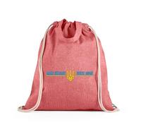 lepni.me Drawstring Bags Backpack Hagamos que Ucrania vuelva a ser grande | MUGA | Escudo de armas de Ucrania | Orgullo por la bandera de Ucrania (Bolsa con Cordón Rojo Multicolor)