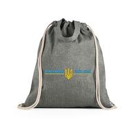 lepni.me Drawstring Bags Backpack Hagamos que Ucrania vuelva a ser grande | MUGA | Escudo de armas de Ucrania | Orgullo por la bandera de Ucrania (Bolsa con Cordón Negro Multicolor)