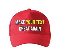 lepni.me Gorra Personalizada Make Great Again con Su Nombre o Texto Personalizado | Gorras de Béisbol Camionero Unisex Ajustable e Impresa con Cierre de Hebilla (Talla única Rojo Multicolor)