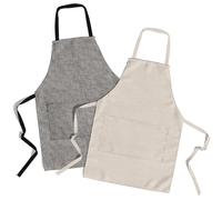 lepni.me Paquete de 2 Delantales de Cocinero de Algodón Orgánico y Ecológico | Cocinar a Parrilla Hogar y Restaurante | Premium Delantal para Parejas