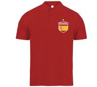 lepni.me Polo de Fútbol de España para Hombre con Tu Nombre y Número | Bandera Española Insignia, Camiseta Personalizada | Campeonato de Europa 2024 (M Rojo Sin impresión)