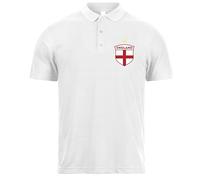 lepni.me Polo de Fútbol de Inglaterra para Hombre con su Nombre y Número | Bandera Inglesa, Insignia Camiseta Personalizada | Campeonato de Europa 2024 (XL Blanco Sin impresión)