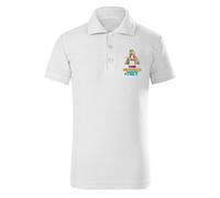 lepni.me Polo Personalizado para Niños con Monograma Floral | Inicial Personalizada con tu Nombre, Palabra o Ciudad | Regalo Elegante con diseño de Texto Personalizado (5-6 años Blanco Multicolor)