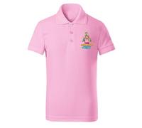 lepni.me Polo Personalizado para Niños con Monograma Floral | Inicial Personalizada con tu Nombre, Palabra o Ciudad | Regalo Elegante con diseño de Texto Personalizado (9-10 Years Rosado Multicolor)