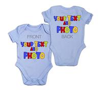 lepni.me Premium Body Bebe Personalizado para Bebé Recién Nacido Niño Niña | Añade Tu Propio Texto Foto o Nombre en Chalecos Trajes de Dormir Ropa (3-6 Meses Cielo Azul Multicolor)