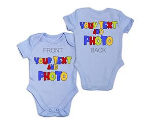 lepni.me Premium Body Bebe Personalizado para Bebé Recién Nacido Niño Niña | Añade Tu Propio Texto Foto o Nombre en Chalecos Trajes de Dormir Ropa (3-6 Meses Cielo Azul Multicolor)