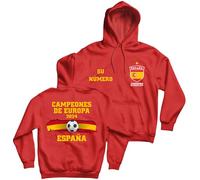 lepni.me Sudadera con Capucha de Fútbol España con Su Número Personalizado | Sweatshirt con Insignia de Bandera Española | Campeones de Eurocopa 2024 (L Rojo Multicolor)