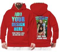 lepni.me Sudadera con Capucha Impresión Personalizada de 2 Caras en el Frente y en la Parte Posterior, Texto Personalizado o Diseño de su Propia Imagen (M Rojo Multicolor)