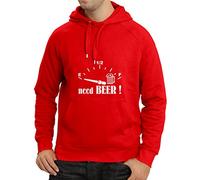 lepni.me Sudadera con Capucha Necesito más Cerveza Artesanal Lemas Divertidos para Fiestas de Bar (XL Rojo Blanco)