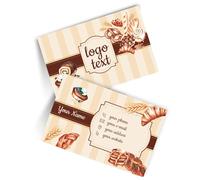lepni.me Tarjetas de presentación personalizadas para Maestro Panadero con nombre, teléfono Tarjetas de presentación personalizadas por delante y por detrás con diseño beige para panaderías