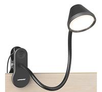 LEPOWER Luz de clip, luces de lectura para libros en la cama con 5 colores y atenuación continua, cuidado de los ojos RG0, temporizador automático y luz nocturna, abrazadera fuerte para cabecero