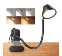 LEPOWER Luz de clip, luces de lectura para libros en la cama con 5 colores y atenuación continua, cuidado de los ojos RG0, temporizador automático y luz nocturna, abrazadera fuerte para cabecero