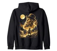 Leprechaun Aullando a la Luna Meme Día de San Patricio Sudadera con Capucha